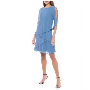 Marina light blue chiffon split sleeve dress size 16